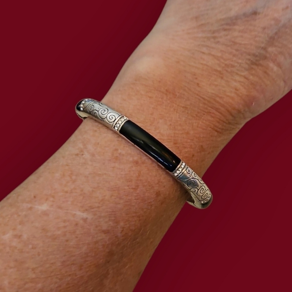 BRIGHTON Wiltern Two-tone Scroll Magnetic Clamper Bangle Bracelet